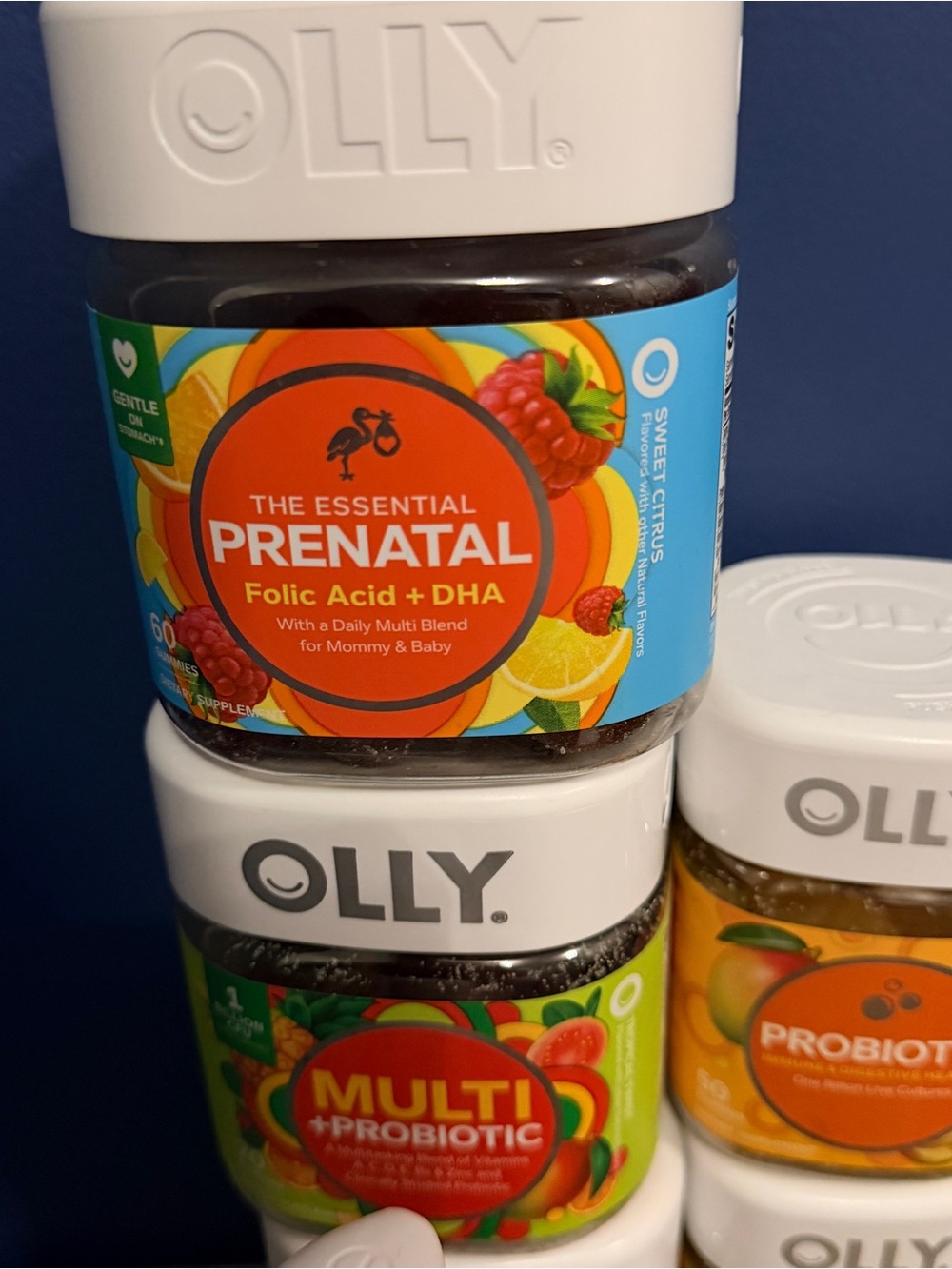 Olly The Essential Prenatal Gummies - Orange & Blue Label